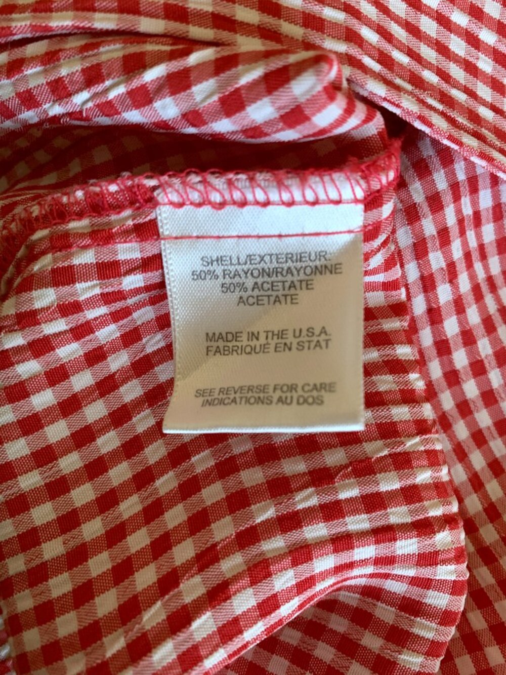 Vintage Talbots Red White Gingham Button Up Midi Dress 6P Short Sleeve Americana - Picture 5 of 11